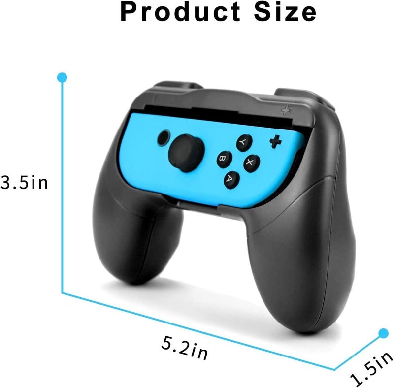 IRIDESCENT Controller Grip for Nintendo Switch Joy-Con, Wear-Resistant Handheld Joystick Remote Handle Compatible with Switch, 4 Pack (Black+White) - Image 5